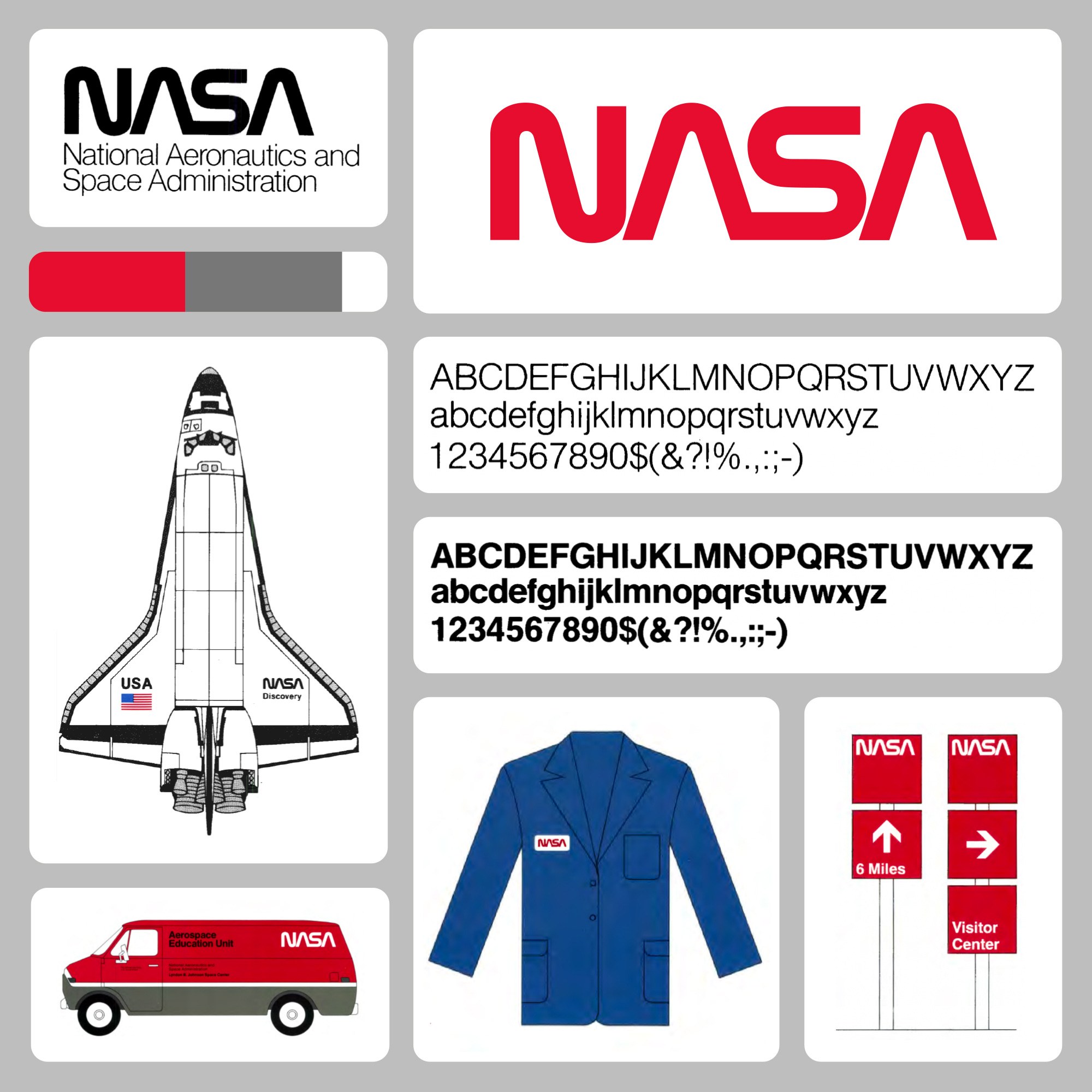NASA — brand guidelines board (worm & meatball logos)
