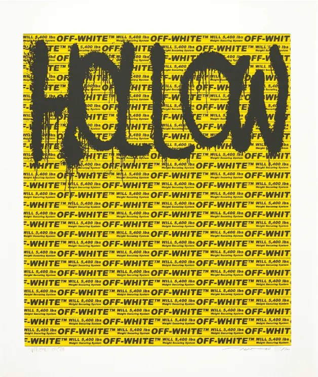 Off-White — “HOLLOW” drip-graffiti screenprint